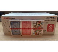 ASS Altenburger Carte da gioco per Ramino, Bridge, Canasta, Poker oppure Skat, 8 Mazzi da Gioco, ognuno 55 Corte, Rosso-Blu