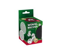 ASS Bicchiere a cubo, in Finta Pelle e plastica, con inserto in feltro e 6 dadi,