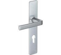 Assa Abloy Vachette Maniglia su piastra Kaza Bezault - Argento - Chiave L - Vacchetta