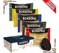 Assaggio Mix 200 Capsule Borbone Nera Rossa Blu Oro Don Carlo + kit accessori