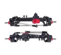 Assale Anteriore RC Compatibile Con SCX10 III 1/10 RC Crawler Car Assale A Portale Offset Con Cambio A Velocità Costante, Due Supporti Per Servocomando E Barra Dello Sterzo.(Black,Front and Rear)