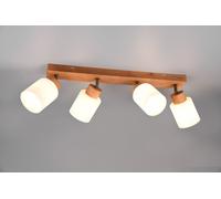 ASSAM BARRA 4 SPOTS BASE LEGNO CON VETRI BIANCHI L. 60CM ATTACCO E14
