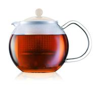 Bodum Teiera con Filtro borosilicato, con Manico in Vetro e Coperchio in plastica colorato Nero, 0,5 l