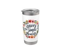 Assapora i momenti semplici Inspirational Floral Art Design Bicchiere termico in acciaio inox doppia parete