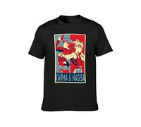 Assassination Classroom Karma And Nagisa Unisex 100% Cotton Short-Sleeve T-Shirts Black XL