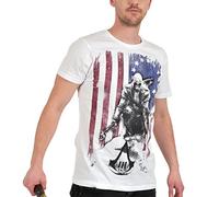 Assassins Creed III concesso in licenza Burned Bandiera T-shirt bianca per il video gioco