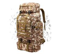Assault Pack - Zaino militare da uomo, impermeabile e resistente, zaino da caccia per uomo, 80 l, esercito per sopravvivenza e caccia, scomparto, Motivo mimetico del deserto., Refer to description
