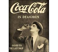 ASSCA Targa in metallo per porta pubblicitaria in metallo decorativo per casa, ufficio, bar, caffetteria, pub, capannone uomo, caverna, stile vintage, ispirato alla Coca Cola Cola