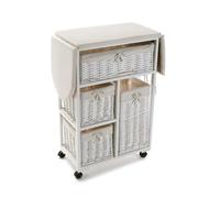 Asse da stiro 4 cassetti contenitore mobile per panni cassettiera con ruote richiudibile salvaspazio ceste in vimini fodera