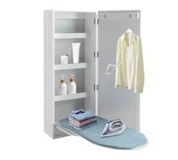Asse da Stiro con Mobile, Tavolo da Stiro a Parete, Girevole a 180 °, con 2 Ganci, a Scomparsa, Salvaspazio, per Piccoli Spazi, 35.56 x 20.57 x 95.25cm