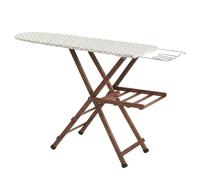Asse da Stiro in Legno Noce 117x34cm Salvaspazio Regolabile 3 Altezze