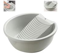 Asse per lavare i panni delle mani, vasca in plastica con lavatoio integrato, design antiscivolo per biancheria delicata, ideale per casa, dormitorio, campeggio e viaggi (grigio)