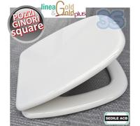NUOVO SEDILE TAVOLETTA ASSE VASO WC SQUARE POZZI GINORI ACB ERCOS Linea GOLD NEW