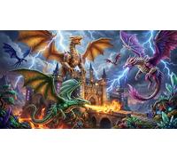Assedio al Castello del Drago Puzzle 1000 Pezzi,Cartone Di Qualità,Antistress,Sfida Impossibile,Adulti E Ragazzi,Gioco Educativo,Decorazione Casa,Idea Regalo,dai 14 Anni 70x50cm