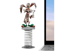 Assemblaggio del cruscotto acrilico: figura di rimbalzo della scimmia 2d con base a molla, ornamento del tavolo | Toy da viaggio per auto, accessorio da viaggio su strada, decorazione