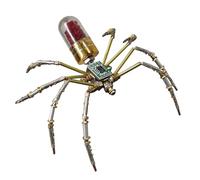 Assemblaggio Di Aracnidi Retro Tech: Figura Di Robot In Lega Realizzata A Mano, Set Di Costruzione Meccanica Per Hobby, Estetica Della Macchina Vintage | Modello Creativo Interattivo Per Attività Di V