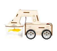 Assemblaggio modelli auto per la pulizia dello spazio Modello spazzatrice per spazi in legno Giocattolo educativo per bambini per l ' insegnamento in classe Set viaggiatori in legno