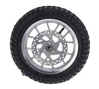 Assemblaggio Ruota Anteriore Pocket Bike 12,5x2,75 Pollici per 2 Tempi Mini Dirt Bike Ruota Anteriore in Gomma Pneumatico Freno a Disco Pignone Bulloni Assemblaggio (B (argento))