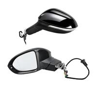 Assemblaggio Specchio Compatibile con Volkswagen Golf 8 MK8 2020-2024, Specchietto Laterale con Freccia LED, Riscaldato, Nero (Connettore a 13 Pin) (Sinistra)