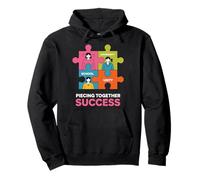 Assemblaggio Successo Scuola Puzzle Design Felpa con Cappuccio