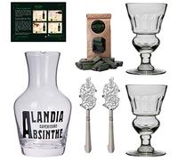 Assenzio Set di ALANDIA | Bicchieri Caraffa Cucchiai di Assenzio | Vetro Soffiato a Bocca | Design Classico del XIX Secolo