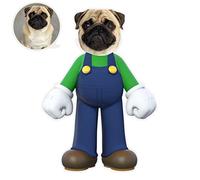 ASSIALL Cuscino Viso Personalizzato Mini Me Cuscini Personalizzati a Forma di Persona Bambola Fumetto con Stampa Fronte-Retro 3D Divano Auto Poli Cotone Lancia Cuscino Ornamento Casa (Mario)