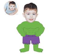 ASSIALL Cuscino Viso Personalizzato Mini Me Cuscini Personalizzati a Forma di Persona Bambola Fumetto con Stampa Fronte-Retro 3D Divano Auto Poli Cotone Lancia Cuscino Ornamento Casa (Hulk)