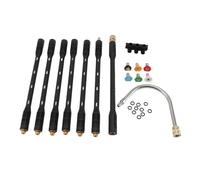 Assicella di provetta per Estensione a Pressione in Acciaio Inossidabile Asta di detersivo per grondaia Regolabile con Guscio Addominali Neri per la Pulizia del Ponte del per