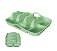 Assiettes À Tacos - Plateau De Service Avec Séparateurs Intégrés, Ensemble De Plats De Fête Réutilisables, Assiettes Compartimentées Avec Parois À Tremper | Plateaux Durables Pour La Cuisine, Le Barbe