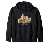 Assisi Italia Viaggio Souvenir Regalo Storico Città Monumento Felpa con Cappuccio