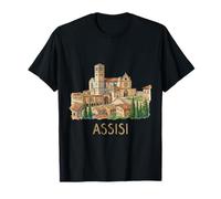 Assisi Italia Viaggio Souvenir Regalo Storico Città Monumento Maglietta