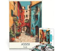 Assisi Italy Poster Puzzle da 1000 pezzi per adulti | 50x75cm Giochi rilassanti impegnativi da completare adatti come decorazione per la scrivania.
