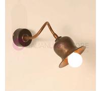 ASSISI Lampada da Parete Applique Rustico Flessibile Ottone Anticato