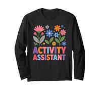 Assistente di attività Groovy Retro Floral Healthcare Worker Maglia a Manica
