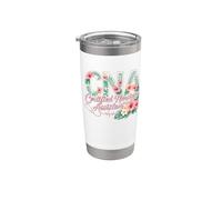 Assistente infermieristica certificata CNA Tropical Flowers Summer Girl Bicchiere termico in acciaio inox doppia parete