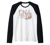 Assistente Infermieristica certificata CNA Tropical Flowers Summer Girl Maglia con Maniche Raglan