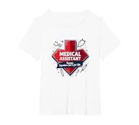 Assistente Medico: Titolo di Lavoro del Supereroe Funny Healthcare Maglietta, Donna Plus-Size, Bianco, 4X