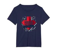 Assistente Medico: Titolo di Lavoro del Supereroe Funny Healthcare Maglietta, Donna Plus-Size, Navy, 1X