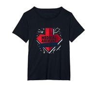 Assistente Medico: Titolo di Lavoro del Supereroe Funny Healthcare Maglietta, Donna Plus-Size, Nero, 4X