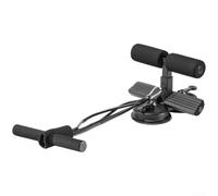 Assistente per addominali a doppia ventosa con corda regolabile, attrezzatura portatile per allenamento addominali per palestra a casa, antiscivolo in silicone per esercizi di base, grigio (nero)