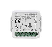 Assistente richiesto Alexa Switch Module per Life App Light No Neutral Wire 230v AC 100w carico bianco Abs compatibile Avere e voce - Controllo (3CH)