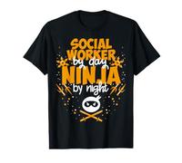 Assistente Sociale di Giorno Ninja di Notte - Miglior Assistente Sociale Maglietta con Stampa Grafica Economica