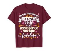 Assistente Sociale Favolosa Idee Divertente Donna Laurea Maglietta, Uomo, Bordeaux, 3XL