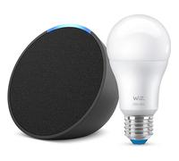 ASSISTENTE VOCALE AMAZON Echo Pop + Smart Bulb, Bluetooth, Black