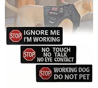 Assistenza Dog Tag, Stop No Touch Talk Contatto/Do Not Pet/Ignore Me I'm Working, Patch Tattica Harness Accessorio per Training Vest & Gear (B) 3 Pz