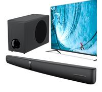 Assistrust Soundbar 2.1 con subwoofer, soundbar da 110 W per Smart TV con bassi profondi regolabili e volume Boost e 3 modalità EQ, Bluetooth/ARC/Opt/AUX, soundbar per TV/PC/gioco/proiettore (nero)
