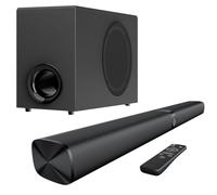 Assistrust Soundbar con subwoofer, soundbar da 110 W per Smart TV, con bassi profondi e volume boost, Bluetooth/ARC/Opt/AUX, soundbar staccabile per TV/proiettori