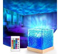 Asslye Lampada Aurora Boreale Notte Rotante Ondulazione Dell'acqua, 16 Colori Cubirelax Proiettore Stelle Soffitto Luce Telecomando Comodino Decorare Regalo per Vacanze Compleanno