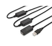 DIGITUS Cavo di prolunga USB 2.0 attivo - Cavo ripetitore - Da USB A maschio a USB A femmina - 25 m - 480 Mbit/s - Plug & Play - Alimentazione via USB - Nero