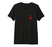 Asso di Cuori Carta da Gioco Simbolo e Lettera Maglietta Premium